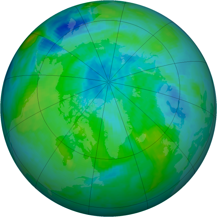 Arctic ozone map for 12 September 1992